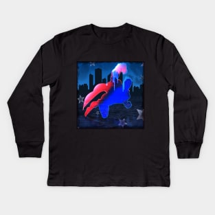 Flying Man Kids Long Sleeve T-Shirt